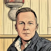 Comic-book portrait of Erik Holmberg